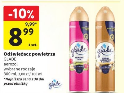 Odświeżacz powietrza Glade aerozol wybrane rodzaje promocja w Intermarche