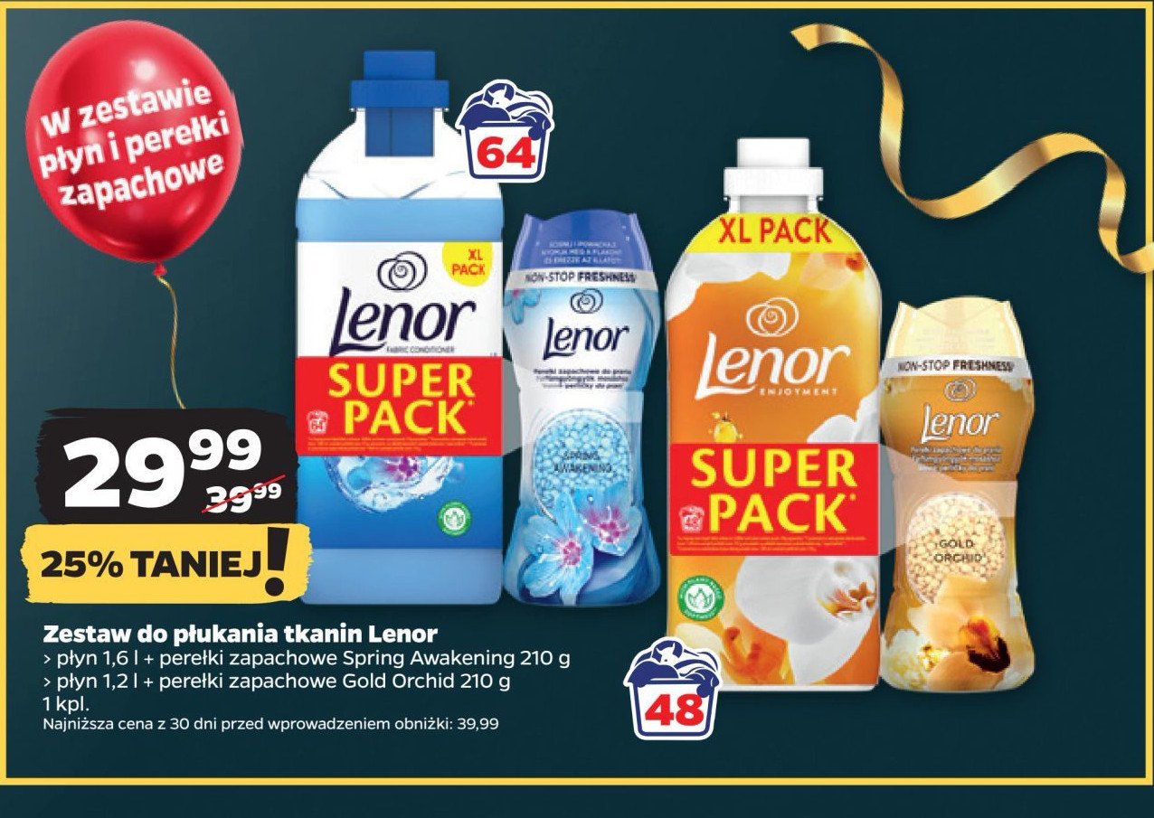 Zestaw gold orchid: płyn 1.2 l + perełki zapachowe 210 g Lenor promocja