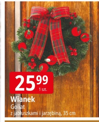 Wianek Goliat z jarzębiną i jodłuszkami 35 cm promocja w Leclerc