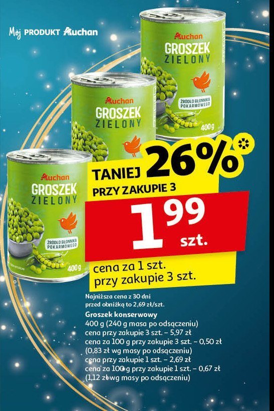 Groszek konserwowy Auchan promocja