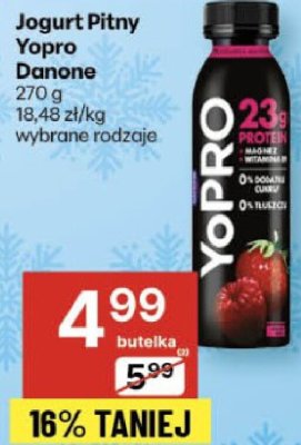 Jogurt Pitny Yopro Danone 270 g wybrane rodzaje promocja w Delikatesy Centrum