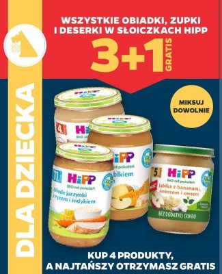 Obiadki, zupki i deserki w słoiczkach 3+1 GRATIS promocja w Netto