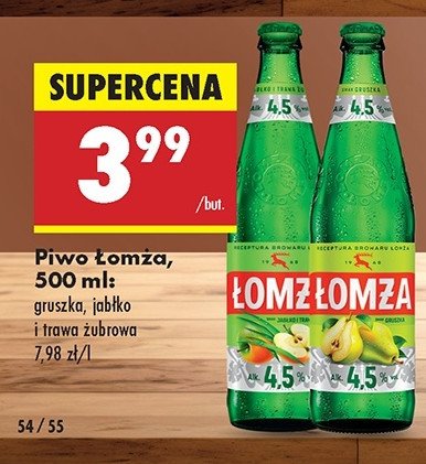 Piwo Łomża gruszka promocja w Biedronka