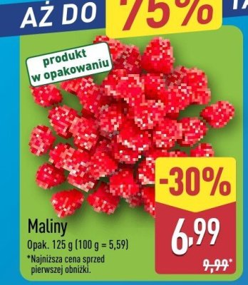 Maliny 125 g promocja w Aldi