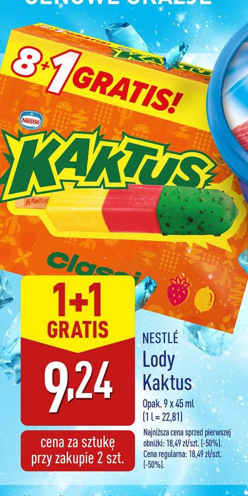 Lody cytrynowo-truskawkowe Nestle kaktus promocja w Aldi