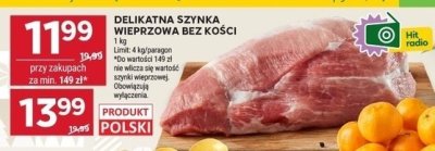 Szynka delikatna wieprzowa bez kości promocja w Stokrotka