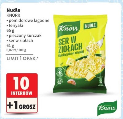 Nudle ser w ziołach KNORR promocja w Intermarche