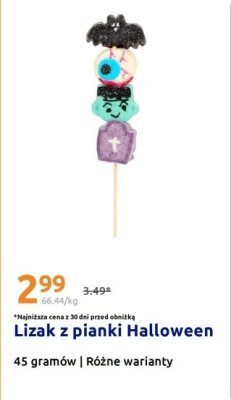Lizak z pianki Halloween promocja w Action