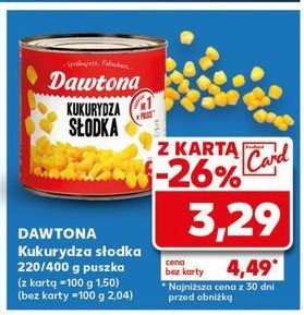 Kukurydza konserwowa Dawtona promocja