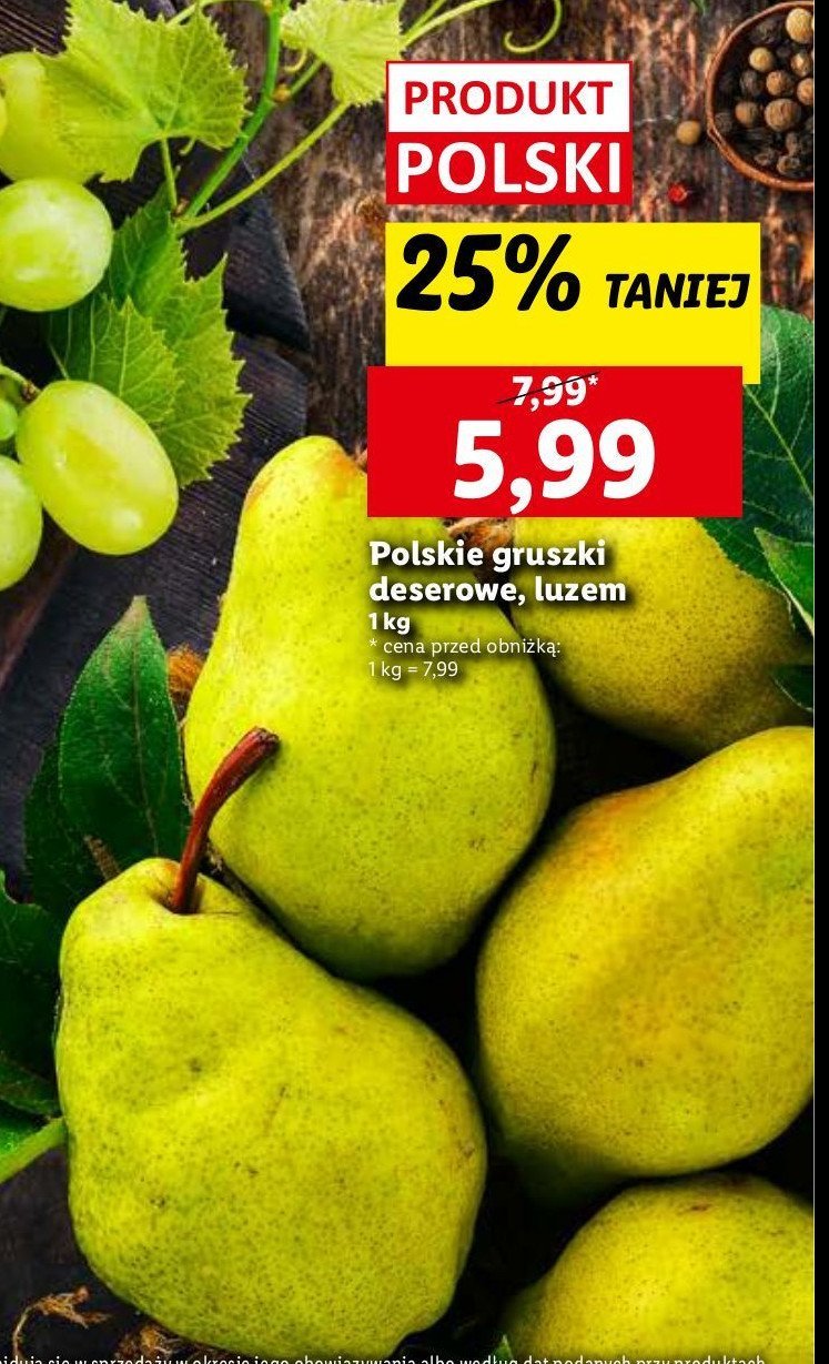 Gruszki deserowe promocja