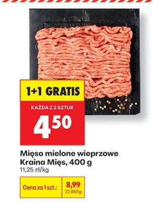 Mięso mielone wieprzowe Kraina Mięs, 400 g promocja w Biedronka