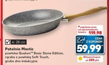 Patelnia grillowa z powłoką qualum basic stone edition mastic 28 cm Ambition promocja w Carrefour