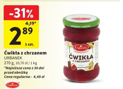 Ćwikła z chrzanem Urbanek promocja w Intermarche