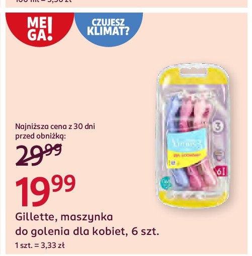 Maszynki do golenia mix kolor Gillette venus 3 promocja