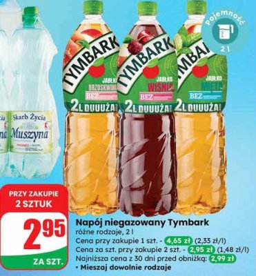 Napój niegazowany Tymbark różne rodzaje, 2 l promocja w Dino