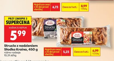 Strucla z nadzieniem Słodka Kraina 450 g, różne rodzaje promocja w Biedronka