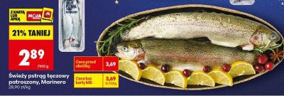 Świeży pstrąg tęczowy patroszony promocja w Biedronka