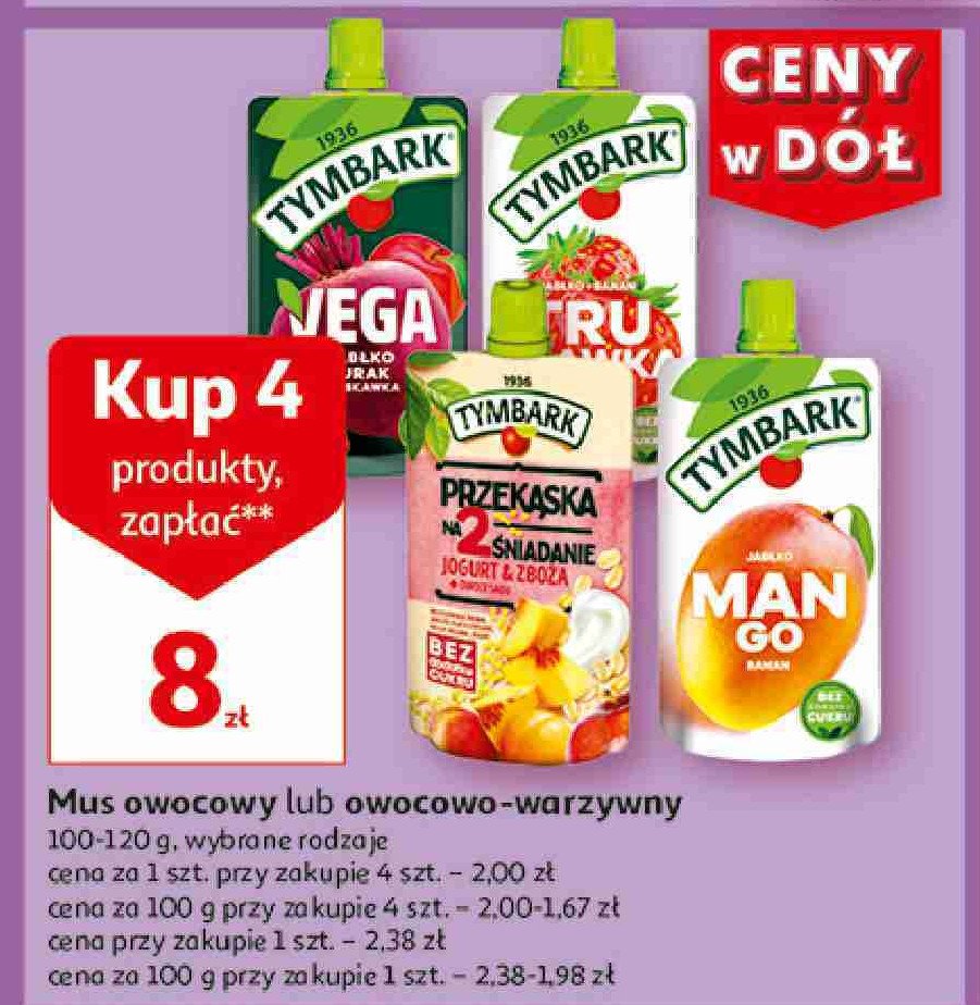 Mus jabłko-burak-truskawka Tymbark mus promocja