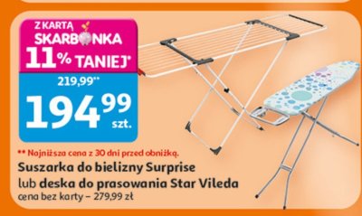 Suszarka do bielizny Surprise lub deska do prasowania Star Vileda promocja w Auchan