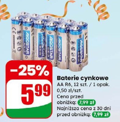 Baterie cynkowe AA R6 ARCSTAR promocja w Dino