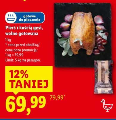 Pierś z kością gęsi, wolno gotowana promocja w Lidl