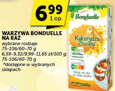 Warzywa Bonduelle na raz wybrane rodzaje promocja w Groszek