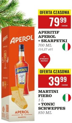 Aperitif Martini Fiero + tonic Schweppes 1 l + 850 ml promocja w Biedronka