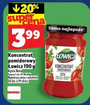 Koncentrat pomidorowy Łowicz 190 g promocja w TOPAZ