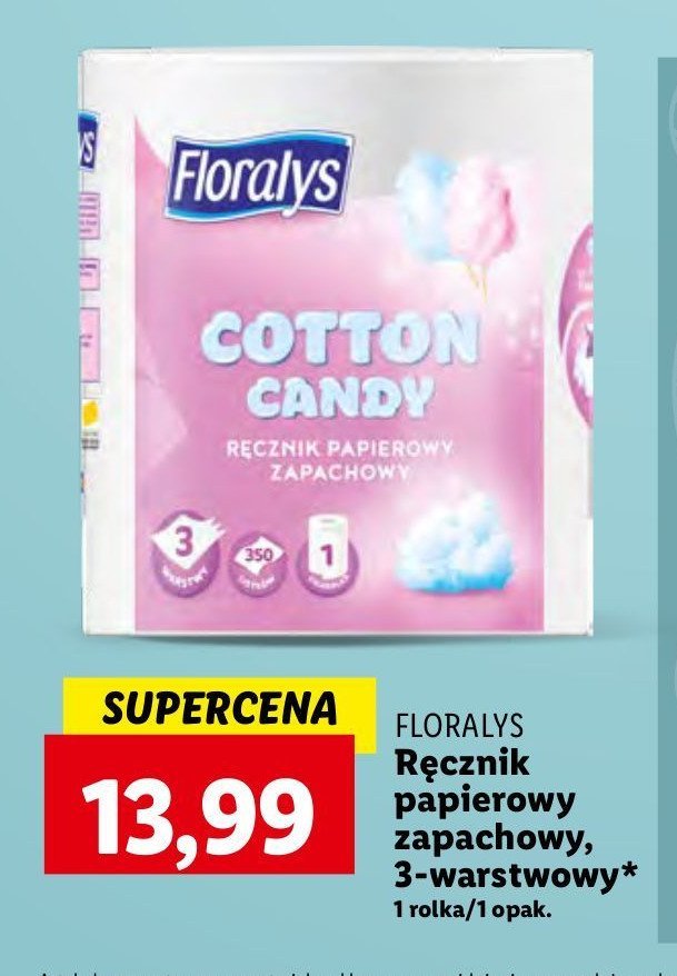 Ręcznik papierowy o zapachu waty cukrowej Floralys promocja