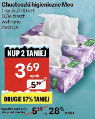 Chusteczki higieniczne promocja w Delikatesy Centrum