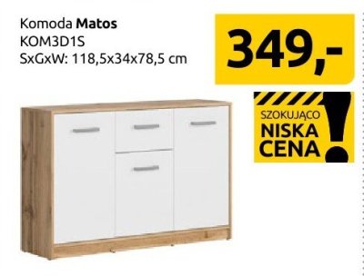 Komoda Matos KOM3D1S Black Red White promocja w Black Red White