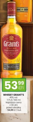 Whisky Grant's 0.7l promocja w Twój Market