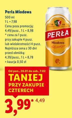 Piwo Perła Miodowa promocja w Lidl