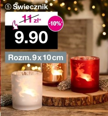 Świecznik 9 x 10 cm promocja w Woolworth
