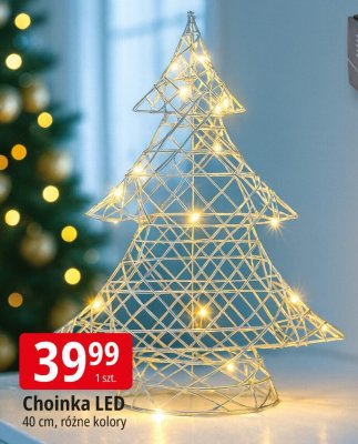 Choinka LED 40 cm, różne kolory promocja w Leclerc