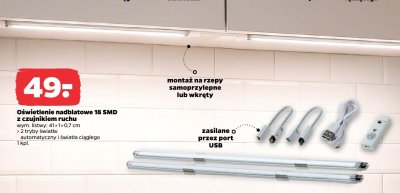 Oświetlenie nadblatowe 18 SMD z czujnikiem ruchu promocja w Netto