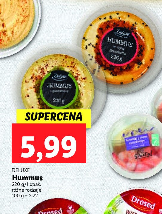 Hummus w stylu bruschetta Deluxe promocja