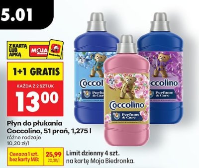 Płyn do płukania, 51 prań, 1,275 l promocja w Biedronka