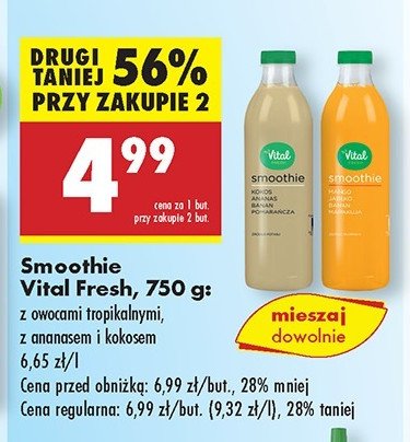 Smoothie z owocami tropikalnymi Vital fresh promocja w Biedronka