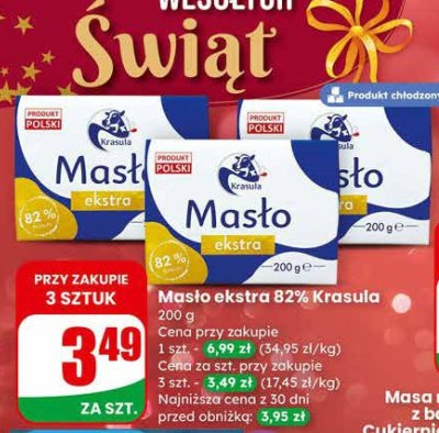 Masło ekstra 82%  promocja w Dino