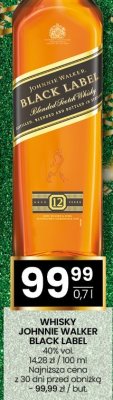 Whisky Johnnie Walker Black Label 40% vol. 0,7l promocja w Twój Market
