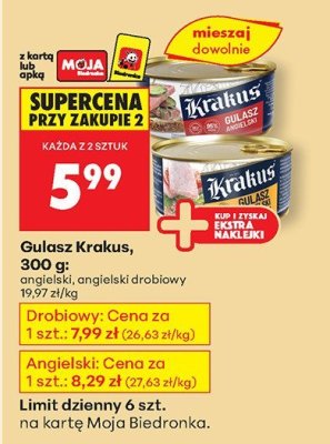 Gulasz angielski drobiowy promocja w Biedronka