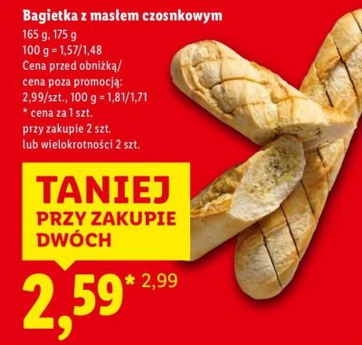 Bagietka z masłem czosnkowym promocja w Lidl