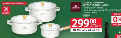 Komplet garnków 6 części Enamel Natur promocja w Selgros