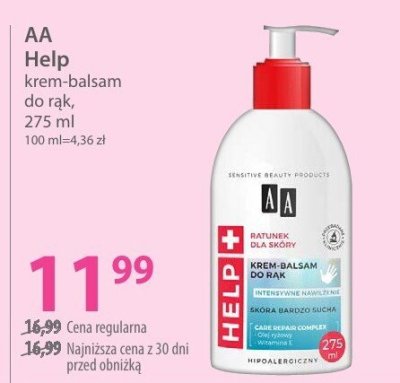Krem-balsam do rąk AA Help 275 ml promocja w Hebe