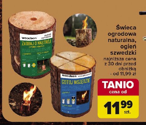 艢wieca ogrodowa ogie艅 szwedzki Woodson promocja