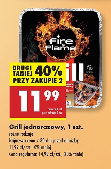 Grill jednorazowy Fire & flame promocja