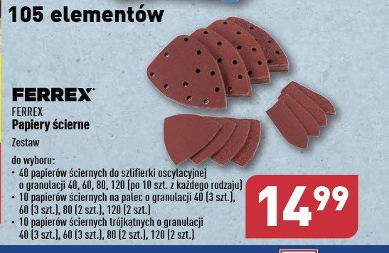 Zestaw papierów ściernych Ferrex promocja