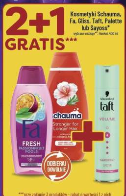 Kosmetyki Schauma, Fa, Gliss, Taft, Palette lub Sayoss wybrane rodzaje promocja w POLOmarket
