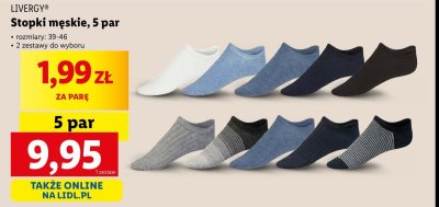 Stopki męskie 39-46 Livergy promocja